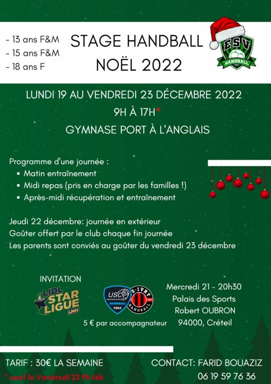 Stage Handball Noël 2022