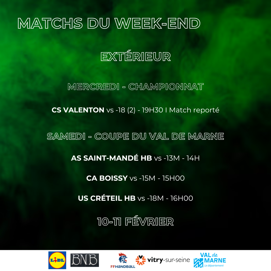 Dernier week-end de matchs avant les vacances !