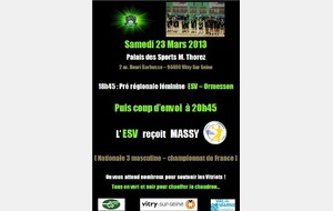 Match du samedi 23 Mars au Palais des Sports