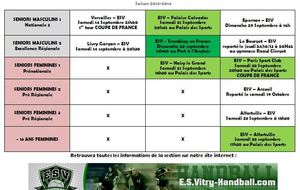 Planning des matchs de Septembre 