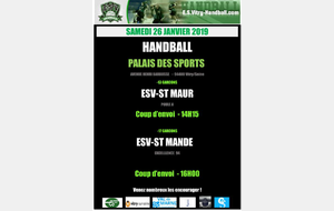 AFFICHE SAMEDI 26 JANVIER 2019: -13G1 et -17G