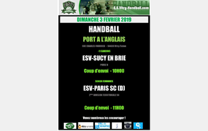 AFFICHE DU 03 FEVRIER 2019: -11G1 et SF3