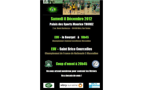 Les matchs du weekend à Vitry au Palais des Sports