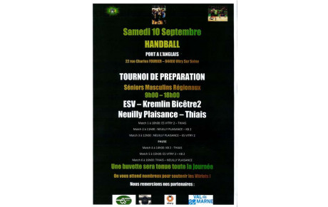 TOURNOI PRESAISON SM2: 10 SEPTEMBRE 2016